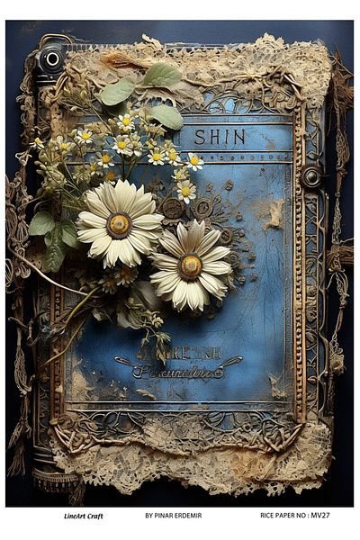 LİNEART LineArt Brass Decopage Paper LA-MV27