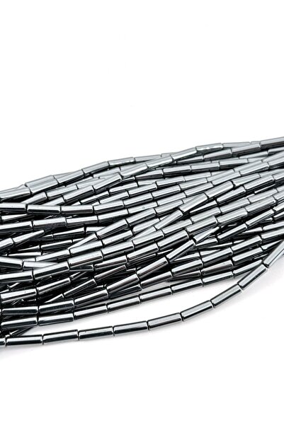 Selvi Konsept 4x12 mm Silindir Boru Hematit Doğal Taş 1 Dizi