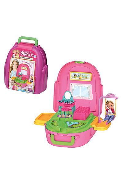Dede Oyuncak Mila's Bedroom Backpack - Bedroom Toy - Bedroom Set - Barbie Bedroom