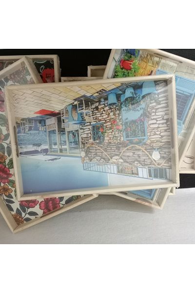 ramse hediyelik eşya wooden picture printed tray large size