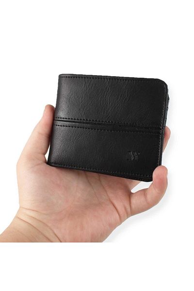 My Valice Men's Leather Wallet and Card Holder 1901 Black-Black