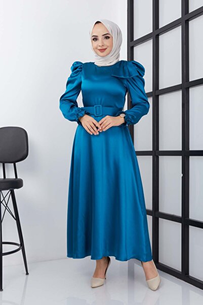 marwella Özlem Saten Abiye - Mavi
