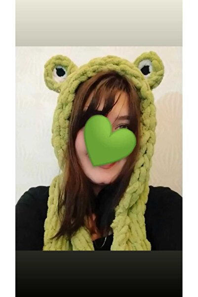 MEGAHOBİEVİ Puffy Balaclava - yeşil kurbağa balaklava atkı-bere