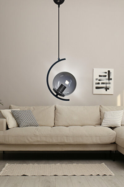 Birsen Aydınlatma Zaman 1'Li Füme Hakiki Glop Camlı Lüks Avize - Yatak Odası ...