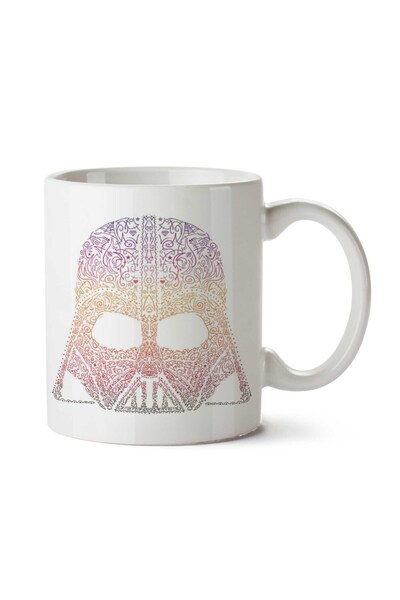 ART HEDİYE كوب بطبعة Darth Vader Neon Pattern Helmet Star Wars على الوجهين