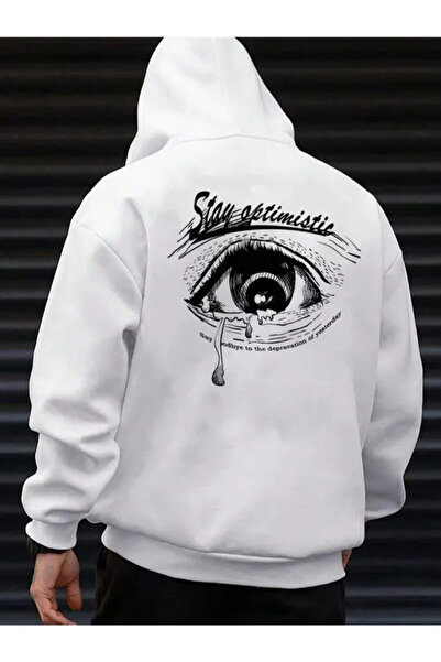 Keywest Hanorac oversize unisex cu imprimeu ochi - Mărime mare