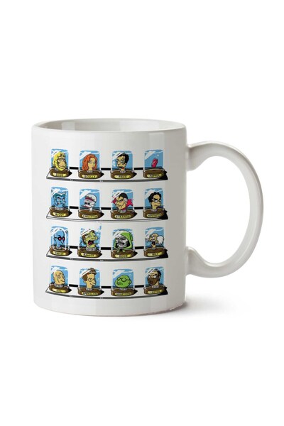 ART HEDİYE كوب مطبوع على الجانبين من DOC Futurama Pop Culture Heads In Jars
