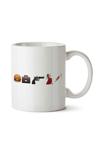 ART HEDİYE كوب مطبوع على الجانبين من Emoji Pulp Fiction