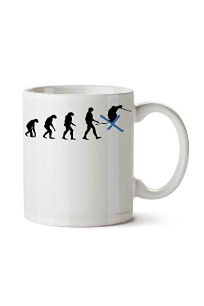 ART HEDİYE كوب Evolution Ski Ski Evolution مطبوع على الجانبين
