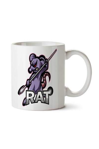 ART HEDİYE كوب كونغفو رات تي مطبوع على الجانبين