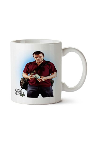 ART HEDİYE GTA V - كوب مايكل دي سانتا مطبوع على الجانبين