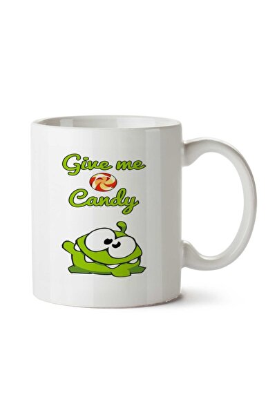 ART HEDİYE Estampa Om Nom (Cut The Rope) - Me dê um doce Two Sided Printed Mug