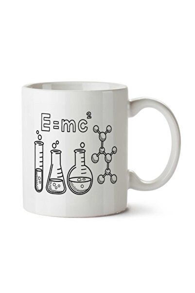 ART HEDİYE كوب E=mc مربع مطبوع على الجانبين