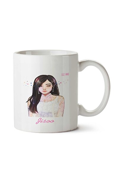 ART HEDİYE جيسو - كوب مطبوع على الجانبين باللون الأسود الوردي