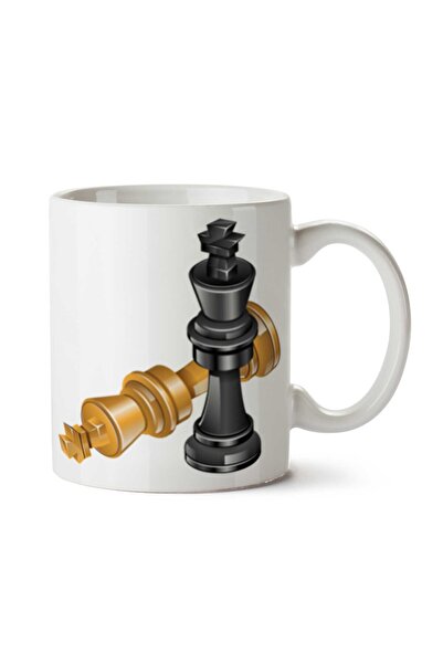 ART HEDİYE كأس كأس الشطرنج المطبوع على الجانبين من Chess-PNG