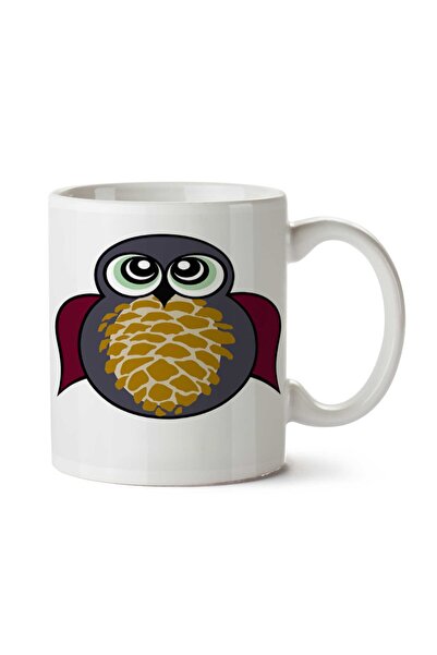 ART HEDİYE كوب بطبعة على الوجهين على شكل بومة غريبة