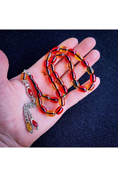 Vip Kehribar Kişiye Özel 9x12 mm Sarı Kırmızı Ateşi Kehribar Tesbih | Tarafta...