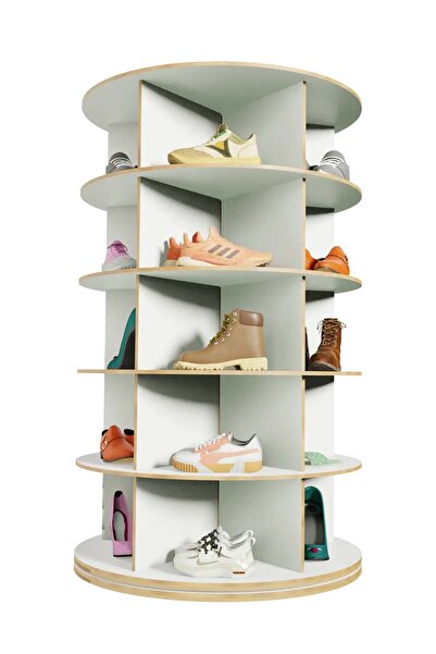 Mionte Flat-Pack 360° Dönen Ayakkabı Rafı ,yuvarlak, Dönen Ayakkabı Kulesi, Roundy Ayakkabılık