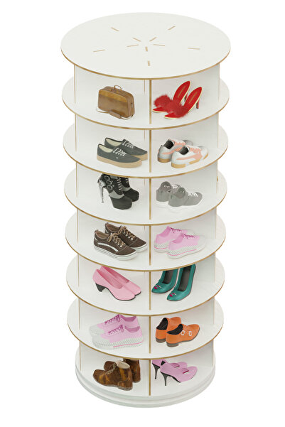 Mionte Flat-Pack 360° Dönen Ayakkabı Rafı ,Yuvarlak, Dönen Ayakkabı Kulesi