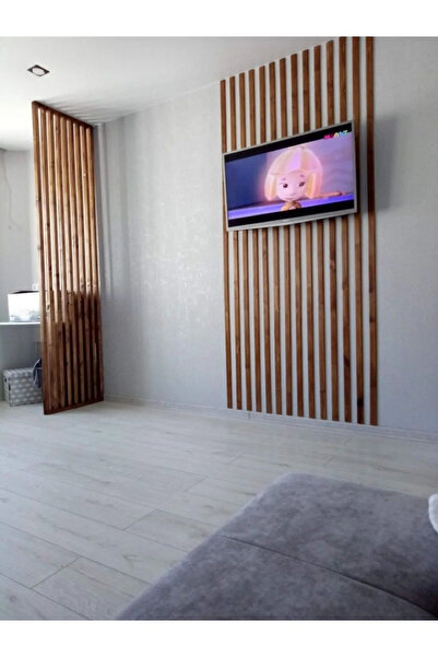 evdeucuz Dekorasyon Ahşap Şerit Duvar Panelleri Duvar Çıtası Iskandinav Ceviz Kahverengi (10 ADET) 50*5