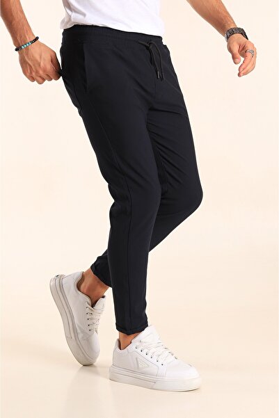 YAKAMEL Muške tamnoplave pantalone Elastično Jogger Sa vezicom u struku sa dv...