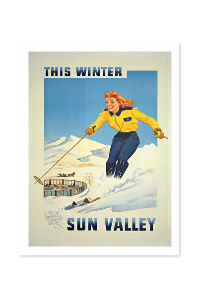 Beril Yamaç Design Studio Αφίσα Vintage Sun Valley Kayak - Διακοσμητική Τέχνη...