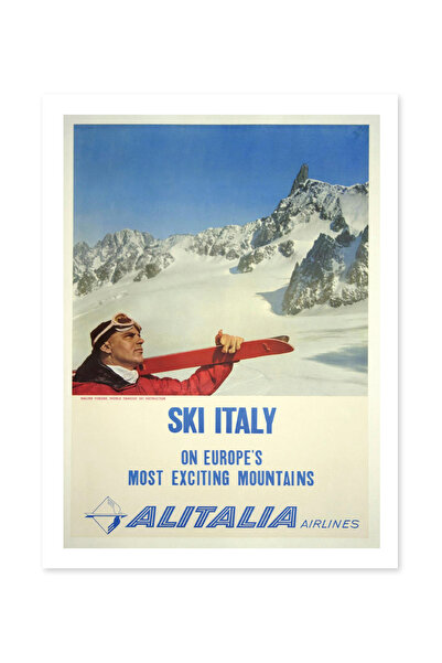 Beril Yamaç Design Studio Ski Italia Reproducere de afiș decorativ vintage, A...