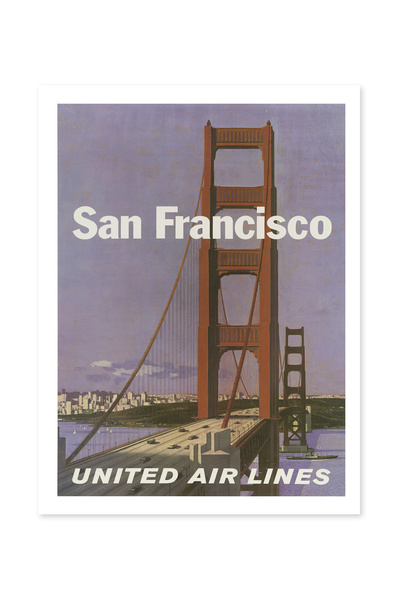 Beril Yamaç Design Studio San Francisco United Airlines Reproducere de afiș d...