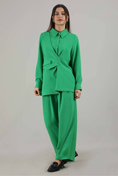 ZÜLAYS Yelek Stil Takım Yeşil