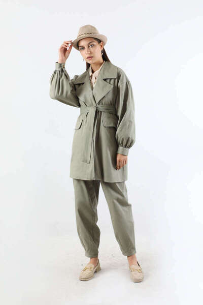 ZÜLAYS Gabardin Ceket Takım Mint