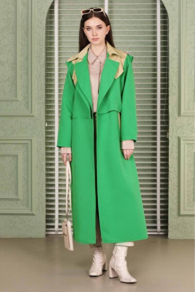 ZÜLAYS Yelekli Trenç Yeşil