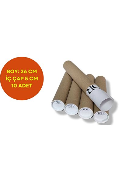 NDR AMBALAJ Postüp Silindir Kapaklı 26cm Boy 5cm Iç Çap 10 Adet Kargo Kutusu (MASURA)