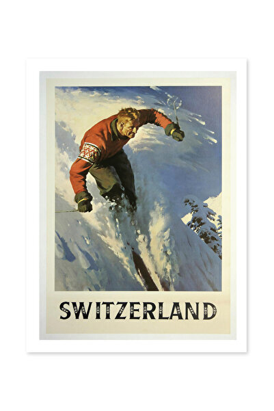 Beril Yamaç Design Studio Elveția, Elveția, Poster decorativ vintage cu temat...