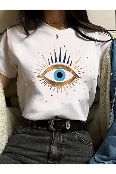 trendgar ΛΕΥΚΟ T-SHIRT GOZ PRINTED