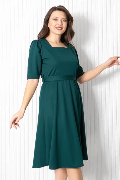 SUBU TASARIM Βραδινό φόρεμα με λεπτομέρεια ζώνης Emerald FHM904