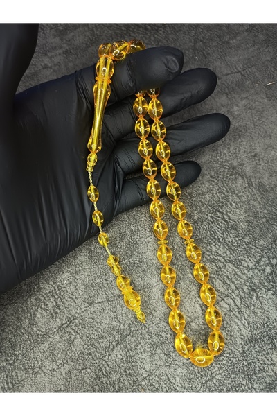 Mos Tespih Систематични жълти прахообразни кехлибарени молитвени мъниста