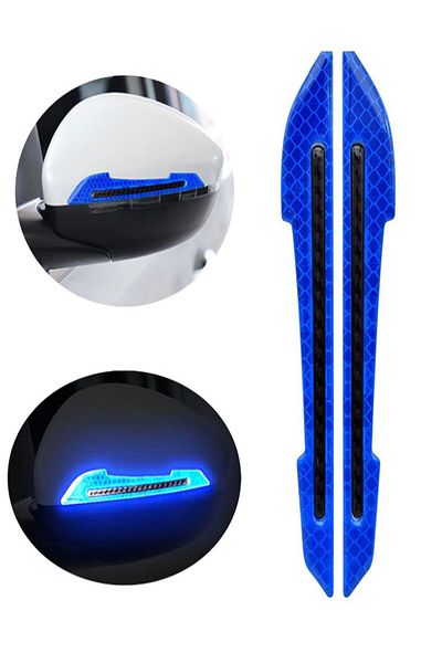 Özasya AVM BLUE COLOR Car Mirror Crash Protector Colorful Reflective Strip