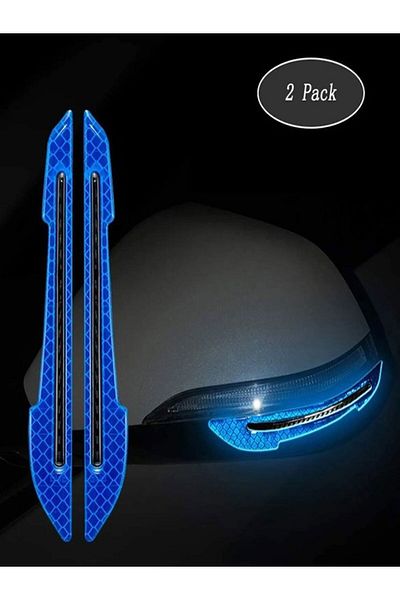 ugursepeti BLUE COLOR Reflective Sticker for 2 Mirrors Beacon Paste Auto Accessory
