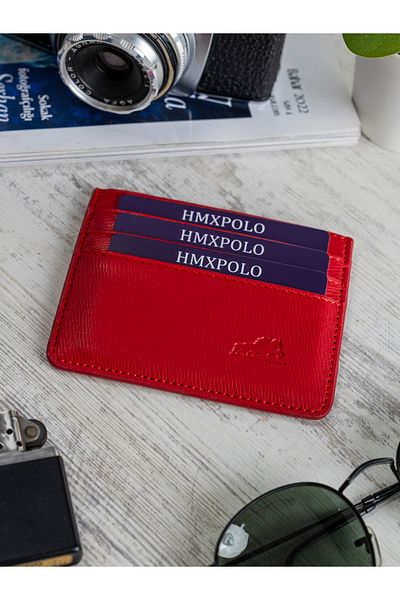 HMXPOLO Unisex Card Holder Red