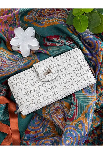 HMXPOLO Women's Large Size Wallet White