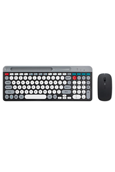 Coverzone Bluetooth Klavye Mouse Kablosuz Klavye ve RGB Mouse Set 2.4G Bluetooth Lithium Batarya ZYG-806