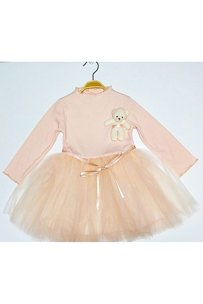 nc gift Micul ursuleț cu mânecă lungă căptușită fustă tutu rochie fetiță din tul