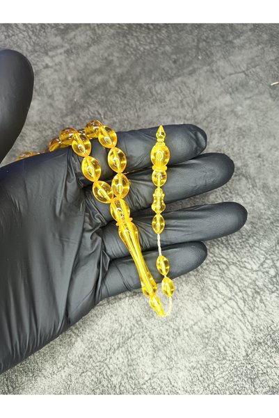 Mos Tespih Systemed Yellow Powder Amber Prayer Beads