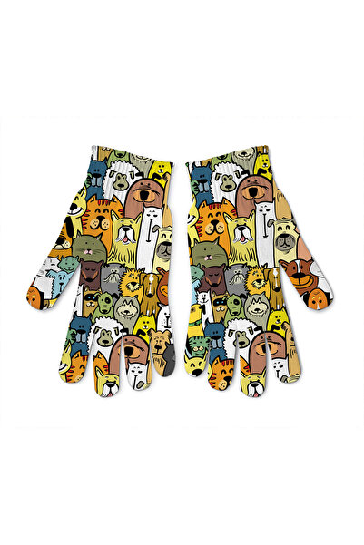 Ogobongo قفازات نسائية مطبوعة رقمية من Cute Dogs - تعمل باللمس بأطراف الأصابع