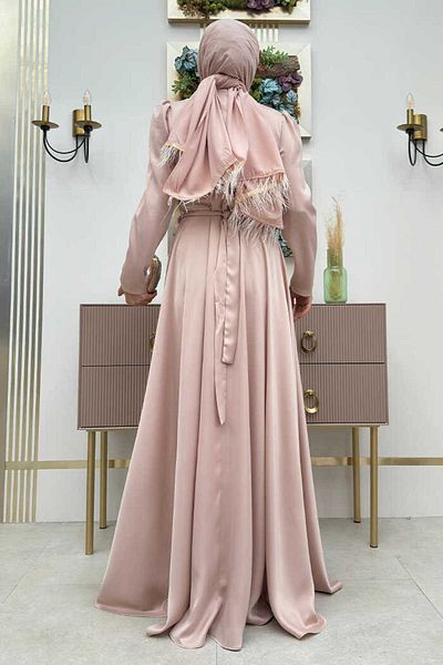 Bym Fashion 3863 Ζώνη πέτρα φόρεμα με κοσμήματα από σατέν