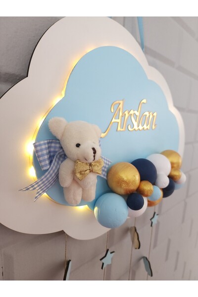 HD Different Ledli Bulut Kapı Süsü Işıklı Duvar Panosu