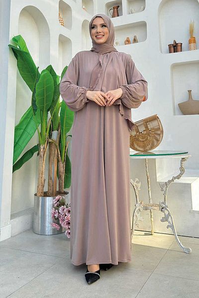 Bym Fashion Lace Detail Prayer Sprayer with Shawl Bym10 Mink