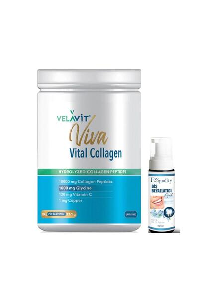 Velavit Viva Vital Collagen Toz Takviye Edici Gıda 334 gr- Diş Beyazlatıcı Kö...