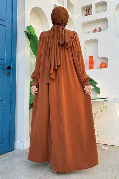 Bym Fashion Bym4 μάζεψε φόρεμα Tan
