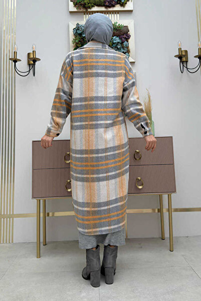 Bym Fashion Μπλουζάκι με κουμπιά με λεπτομέρεια κασμίρ ξυλοκόπος 7620 Mustard